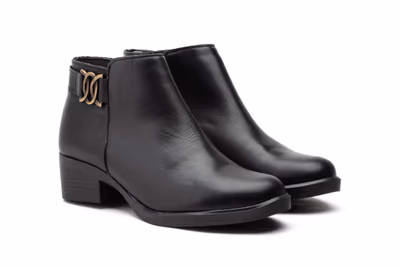 Botín Mujer Piel Negro - 5