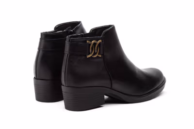 Botín Mujer Piel Negro - 6