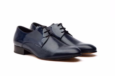 Zapatos Hombre Marino Cordones Suela de Cuero - 5