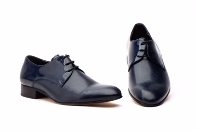 Zapatos Hombre Marino Cordones Suela de Cuero