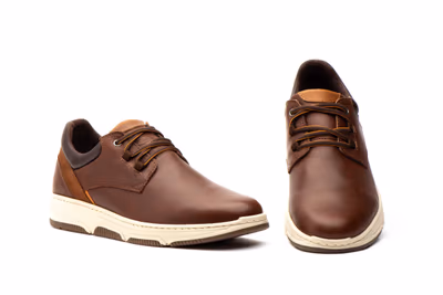 Zapatos Hombre Piel Marrón Cordones Route 83