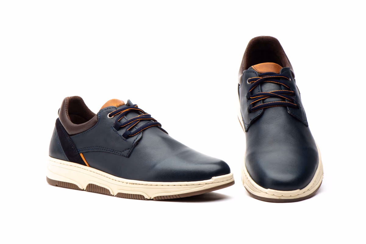Zapatos Hombre Piel Marino Cordones Route 83