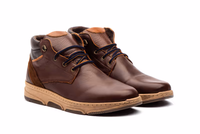 Botín Hombre Piel Marrón Cordones Route 83 - 5