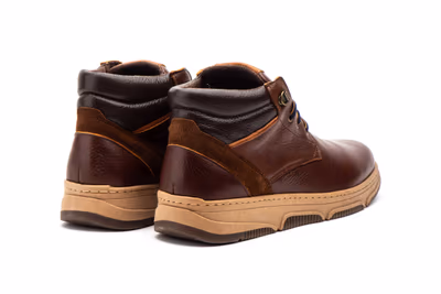 Botín Hombre Piel Marrón Cordones Route 83 - 6