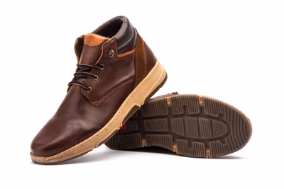 Botín Hombre Piel Marrón Cordones Route 83 - 7