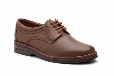 Zapatos Hombre Piel Marrón Cordones - 2