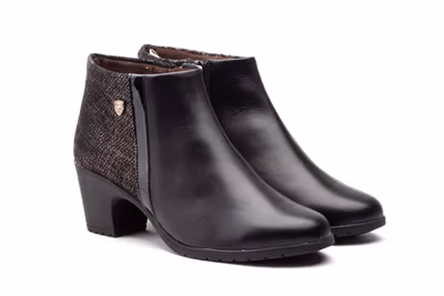 Botín Mujer Piel Negro - 5