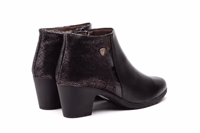 Botín Mujer Piel Negro - 6