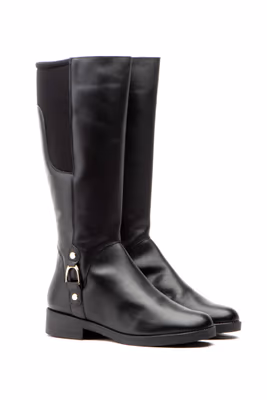 Botas Mujer Piel Negro Elásticos - 4