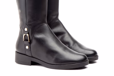 Botas Mujer Piel Negro Elásticos - 6