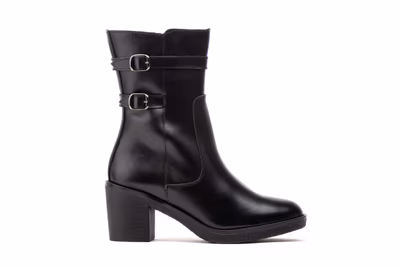 Botas Mujer Piel Negro Hebillas - 3