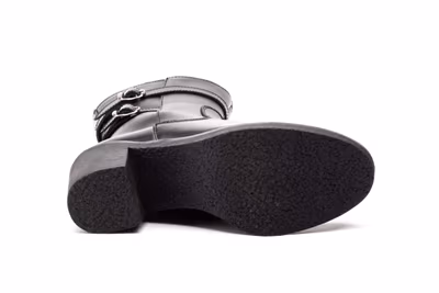Botas Mujer Piel Negro Hebillas - 5