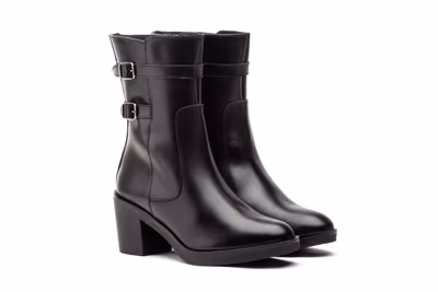 Botas Mujer Piel Negro Hebillas - 6