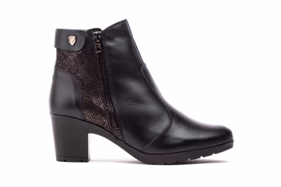 Botín Mujer Piel Negro Cremallera - 3