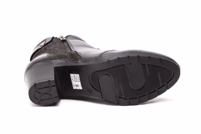 Botín Mujer Piel Negro Cremallera - 5