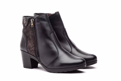 Botín Mujer Piel Negro Cremallera - 6