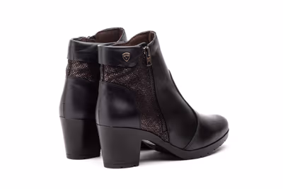 Botín Mujer Piel Negro Cremallera - 7