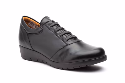 Zapatos Mujer Piel Negro Elásticos - 2