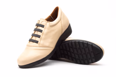 Zapatos Mujer Piel Beige Elásticos - 7