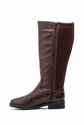 Botas Mujer Piel Marrón Elásticos - 3