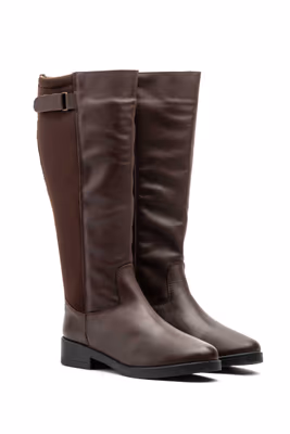 Botas Mujer Piel Marrón Elásticos - 4