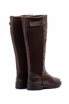 Botas Mujer Piel Marrón Elásticos - 5