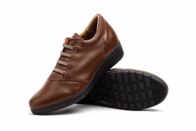 Zapatos Mujer Piel Marrón Eásticos - 7