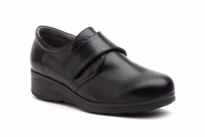 Zapatos Mujer Piel Negro Cierre Velcro Plantilla Extraible Cuña - 2