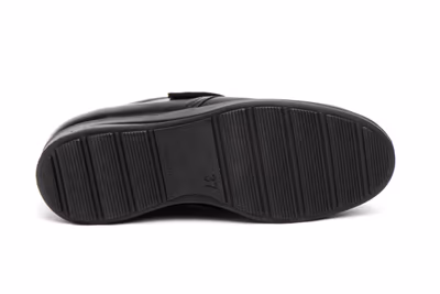 Zapatos Mujer Piel Negro Cierre Velcro Plantilla Extraible Cuña - 4