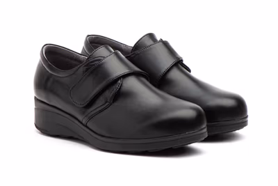 Zapatos Mujer Piel Negro Cierre Velcro Plantilla Extraible Cuña - 5