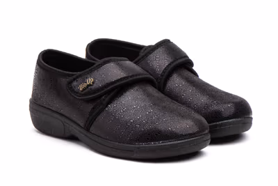 Zapatos Mujer Licra Negra Velcro - 5