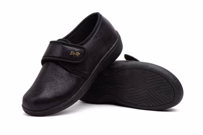 Zapatos Mujer Licra Negra Velcro - 7