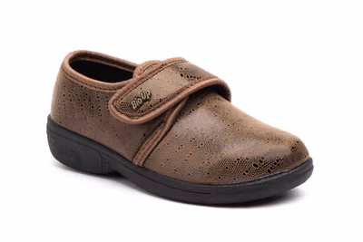 Zapatos Mujer Licra Taupe Velcro - 2