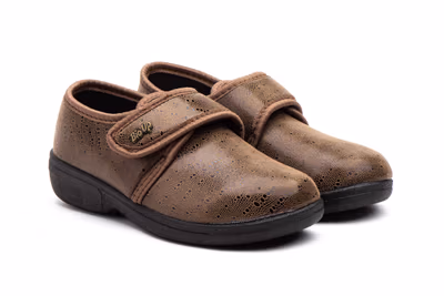 Zapatos Mujer Licra Taupe Velcro - 5