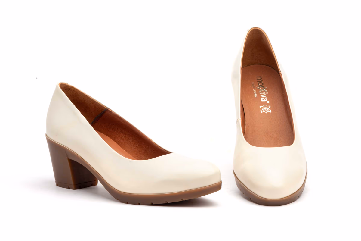 Zapatos Salón Mujer Piel Napa CrudoTacón Ancho