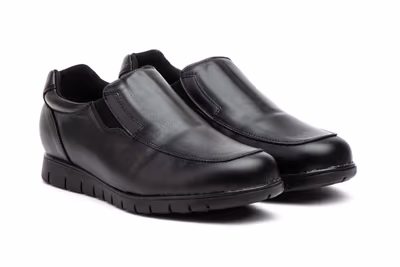 Zapatos Hombre Piel Negro Elásticos - 5