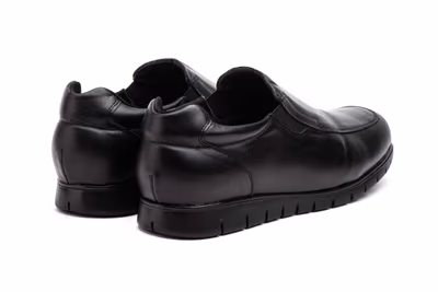 Zapatos Hombre Piel Negro Elásticos - 6