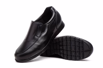 Zapatos Hombre Piel Negro Elásticos - 7