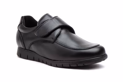 Zapatos Hombre Piel Negro Velcro - 2