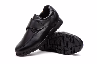 Zapatos Hombre Piel Negro Velcro - 7