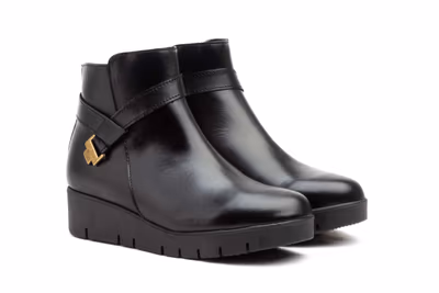 Botín Mujer Piel Negro - 5