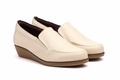 Zapatos Mujer Piel Beige - 5