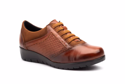 Deportivos Mujer Piel Cordones Elásticos Cuña - 2