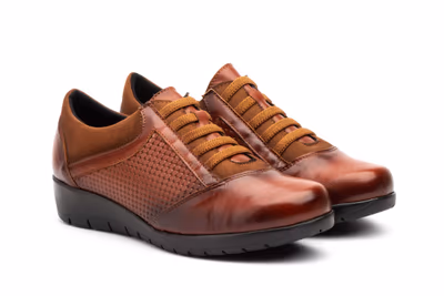 Deportivos Mujer Piel Cordones Elásticos Cuña - 5