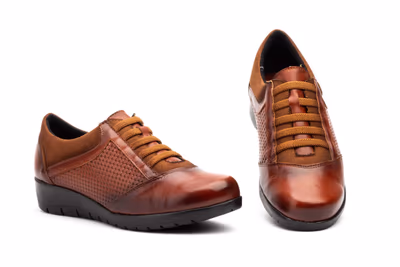 Deportivos Mujer Piel Cordones Elásticos Cuña