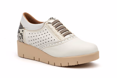 Deportivos Mujer Piel Cordones Elásticos Cuña - 2