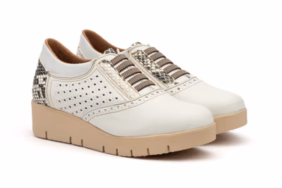 Deportivos Mujer Piel Cordones Elásticos Cuña - 5