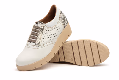 Deportivos Mujer Piel Cordones Elásticos Cuña - 7