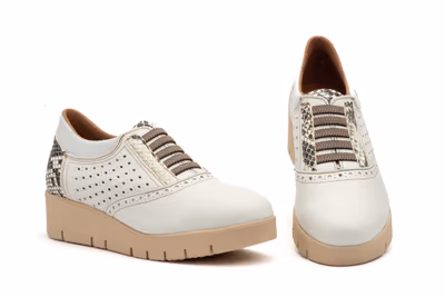 Deportivos Mujer Piel Cordones Elásticos Cuña