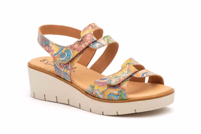 Sandalias Mujer Piel Cuero Flores - 2